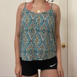 Hollister Teal Printed Tank